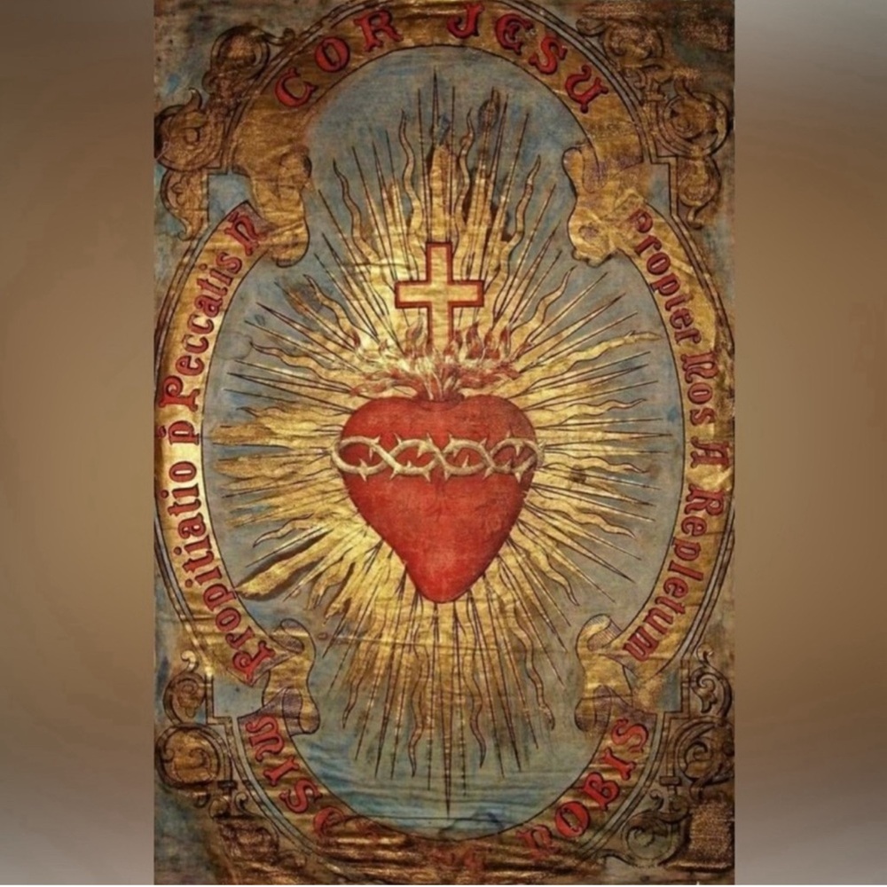 Radiant Sacred Heart~ of Jesus Immaculate Mary Burst Explode Catholic Steel Stud - Picture 4 of 16